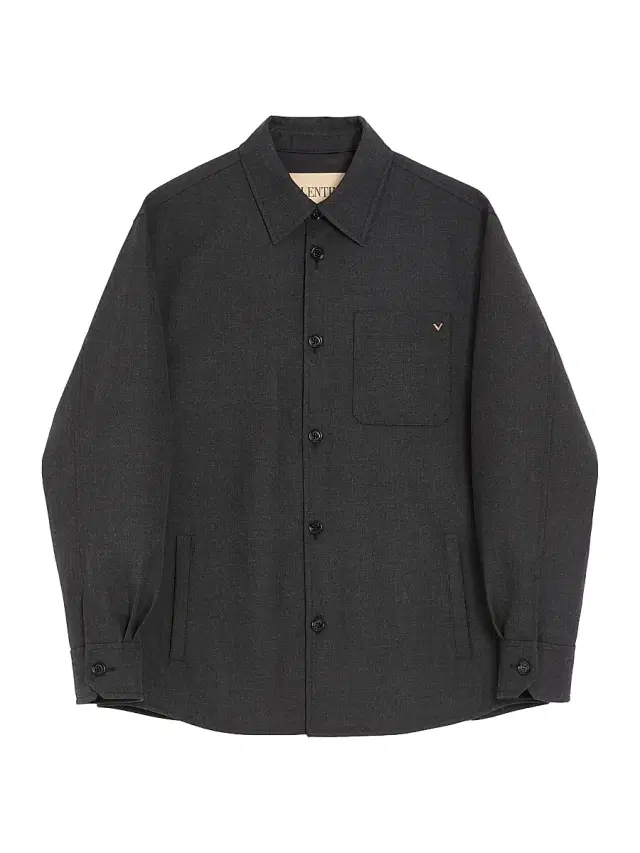 Valentino Garavani Men's Shirt Jacket in Nylon Gabardine with VGold - Dark Grey