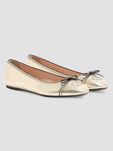 Valentino Garavani Women's VLogo Signature Laminated Nappa 05MM Ballerinas | Thumbnail 2 Valentino Garavani Women's VLogo Signature Laminated Nappa 05MM Ballerinas | Thumbnail 2