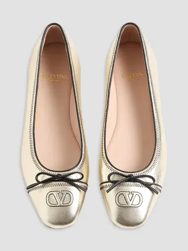 Valentino Garavani Women's VLogo Signature Laminated Nappa 05MM Ballerinas | Thumbnail 4 Valentino Garavani Women's VLogo Signature Laminated Nappa 05MM Ballerinas | Thumbnail 4