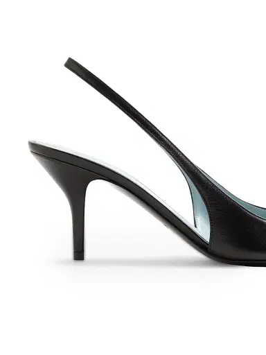 Valentino Garavani Women's Coeur Royal 75MM Slingback Pumps in Kidskin - Black - Size 11.5 | Thumbnail 6