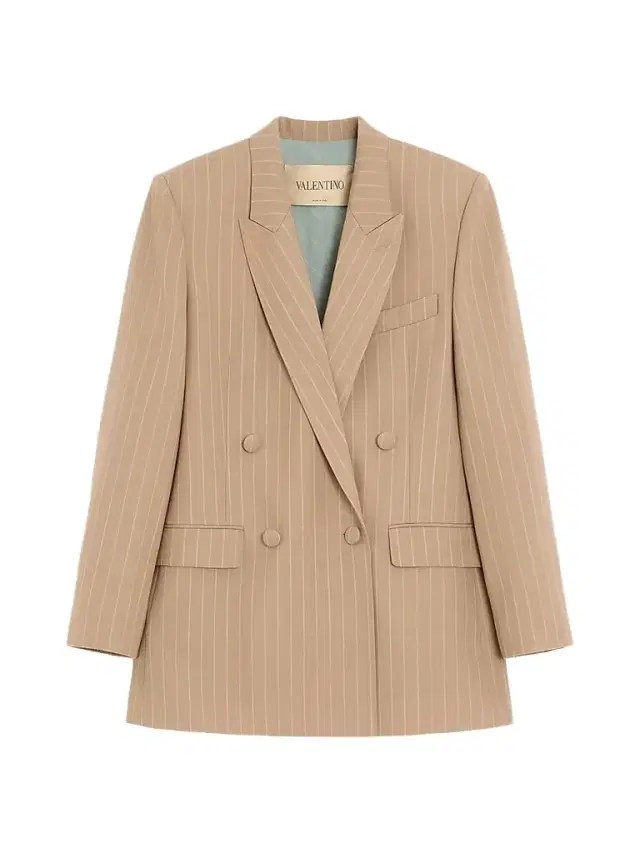 Valentino Garavani Women's Faded Pinstripe Jacket - Beige