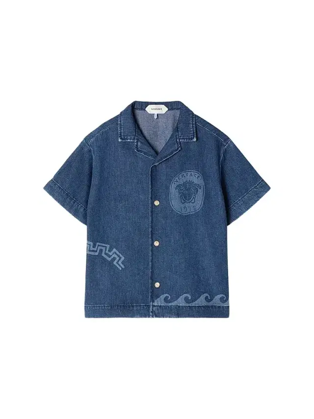 Little Boy's & Boy's Laser Denim Short-Sleeve Shirt - Medium Blue