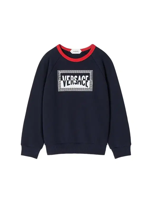 Versace Little Kid's & Kid's Logo Fleece Crewneck Sweatshirt - Dark Navy