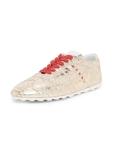 Marni Men's Metallic Crinkle Low-Top Sneakers - Silver - Size 13 | Thumbnail 2