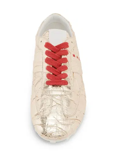 Marni Men's Metallic Crinkle Low-Top Sneakers - Silver - Size 13 | Thumbnail 4