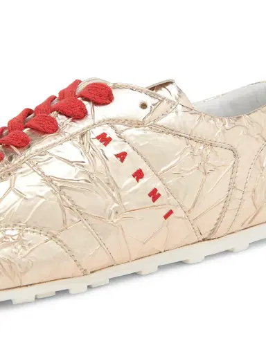 Marni Men's Metallic Crinkle Low-Top Sneakers - Silver - Size 13 | Thumbnail 5