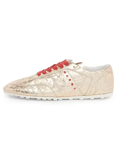 Marni Men's Metallic Crinkle Low-Top Sneakers - Silver - Size 13 | Thumbnail 1