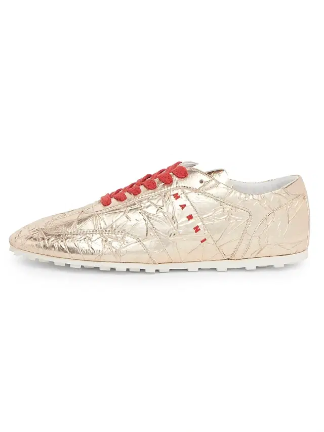 Men's Metallic Crinkle Low-Top Sneakers - Silver