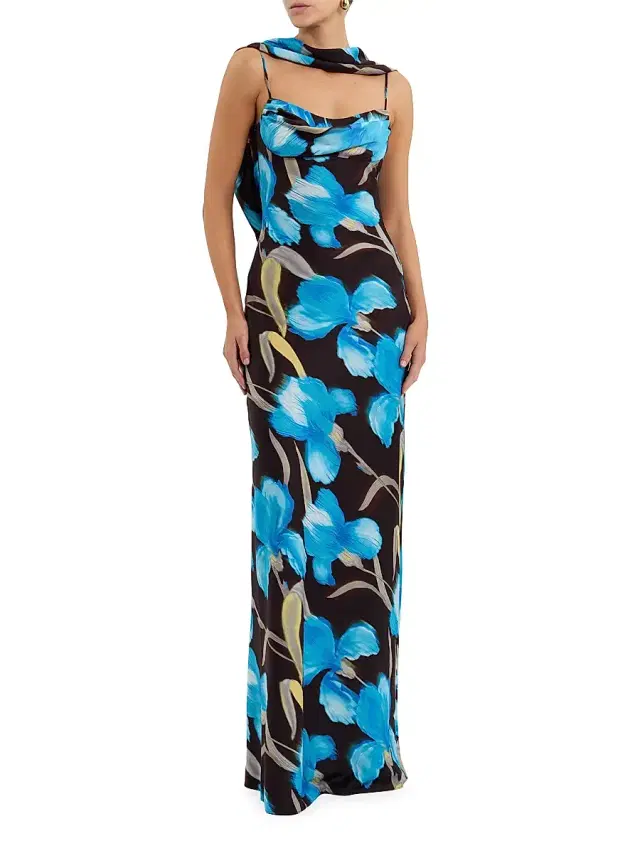 Rebecca Vallance Women's Ingrid Floral Draped Cowl Gown - Print