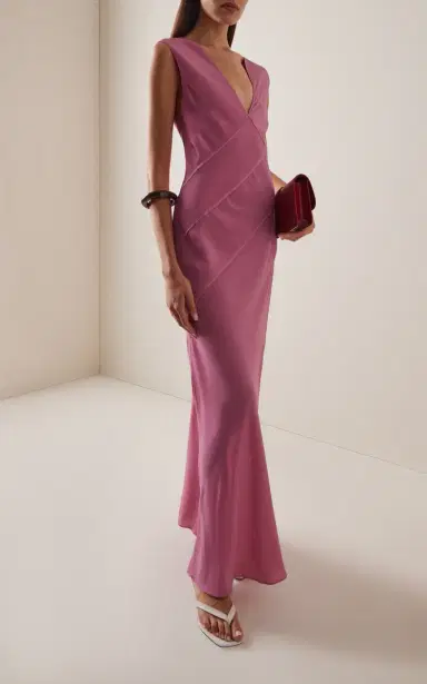 SIR. Elin Crepe de Chine Maxi Dress | Thumbnail 2