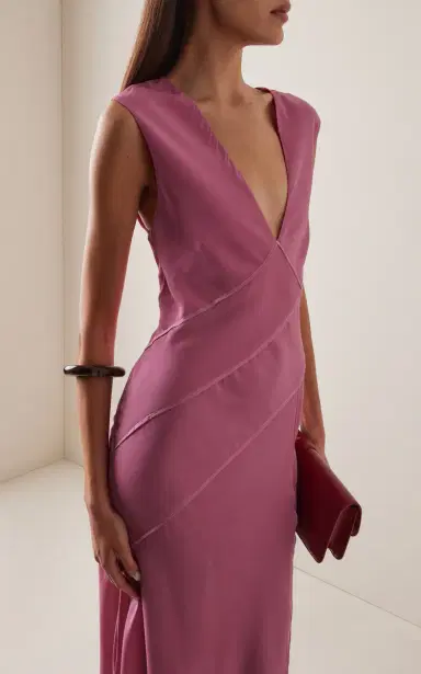 SIR. Elin Crepe de Chine Maxi Dress | Thumbnail 3