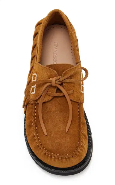 JW Anderson Ruffled Suede Boat Shoes | Thumbnail 3