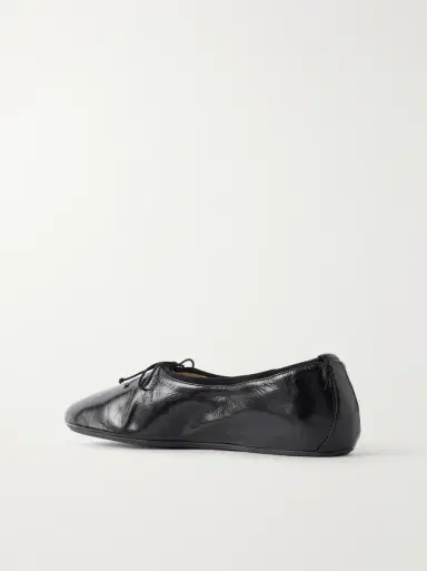 Phoebe Philo Bow-detail crinkled glossed-leather ballet flats | Thumbnail 2 Phoebe Philo Bow-detail crinkled glossed-leather ballet flats | Thumbnail 2