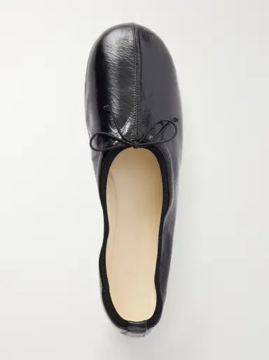 Phoebe Philo Bow-detail crinkled glossed-leather ballet flats | Thumbnail 4 Phoebe Philo Bow-detail crinkled glossed-leather ballet flats | Thumbnail 4