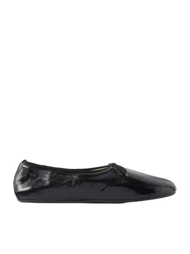 Phoebe Philo Bow-detail crinkled glossed-leather ballet flats | Thumbnail 1 Phoebe Philo Bow-detail crinkled glossed-leather ballet flats | Thumbnail 1