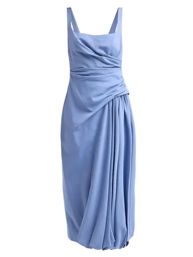 Lela Rose Women's Faille Bubble Midi Dress - Bluebell