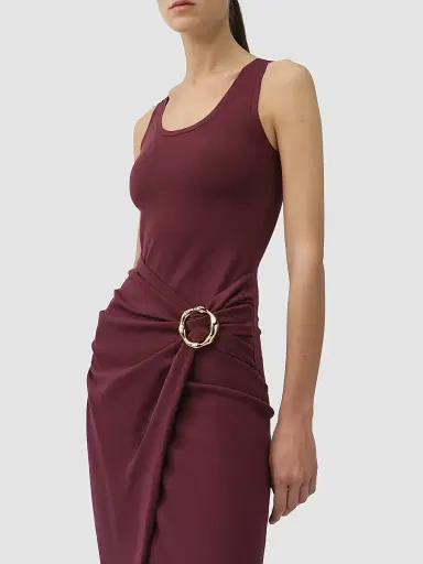 Simkhai Women's Genne Draped Midi Dress | Thumbnail 5 Simkhai Women's Genne Draped Midi Dress | Thumbnail 5