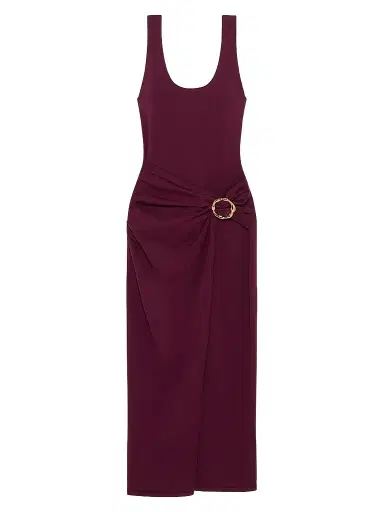 Simkhai Women's Genne Draped Midi Dress | Thumbnail 1 Simkhai Women's Genne Draped Midi Dress | Thumbnail 1