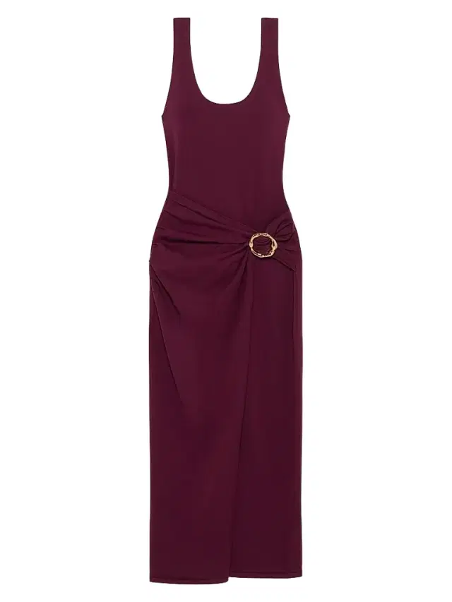 Women's Genne Draped Midi Dress - Fig