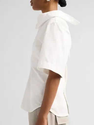 Bottega Veneta Women's Compact Cotton Toile Shirt - Chalk | Thumbnail 5