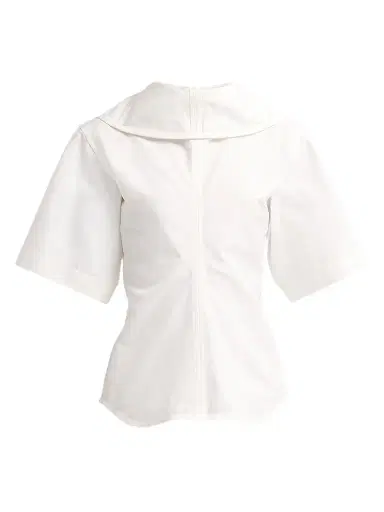 Bottega Veneta Women's Compact Cotton Toile Shirt - Chalk | Thumbnail 1