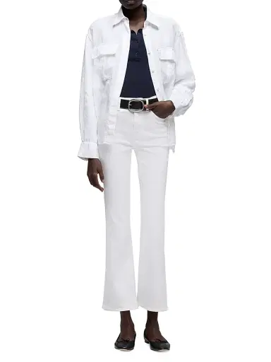7 For All Mankind Women's Piped Collar Polo Top | Thumbnail 2