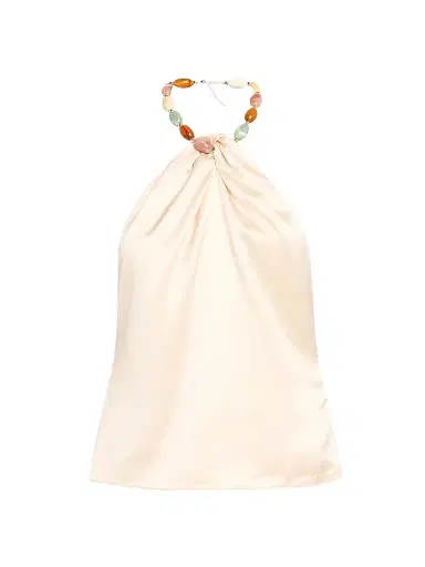 Retrofête Women's Milani Beaded Necklace Halter Top - Lacqua | Thumbnail 1