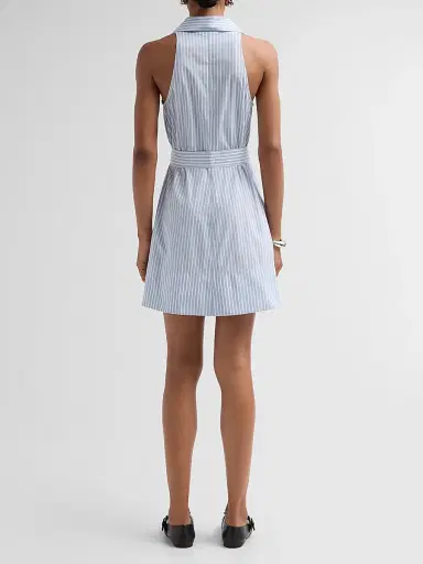 Veronica Beard Women's Florenz Striped Tie-Waist Mini Dress - Pale Blue River White - Size 14 | Thumbnail 3 Veronica Beard Women's Florenz Striped Tie-Waist Mini Dress - Pale Blue River White - Size 14 | Thumbnail 3