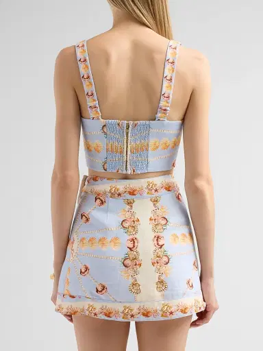 Cara Cara Women's Helena Seashell Print Linen Top - Seashell Stripe Ivory - Size 12 | Thumbnail 3