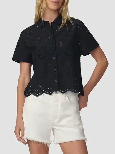 Joe's Jeans Women's The Eyelet Button-Front Shirt - Black - Size XS | Thumbnail 4 Joe's Jeans Women's The Eyelet Button-Front Shirt - Black - Size XS | Thumbnail 4