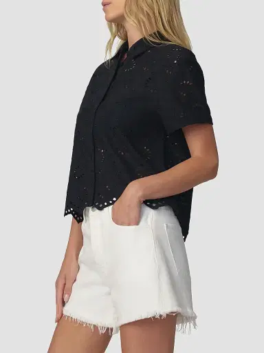 Joe's Jeans Women's The Eyelet Button-Front Shirt - Black - Size XS | Thumbnail 6 Joe's Jeans Women's The Eyelet Button-Front Shirt - Black - Size XS | Thumbnail 6