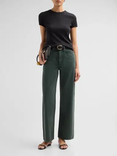 rag & bone Women's Logan Wide-Leg Jeans - Forest Green Stone - Size 32 | Thumbnail 2 rag & bone Women's Logan Wide-Leg Jeans - Forest Green Stone - Size 32 | Thumbnail 2