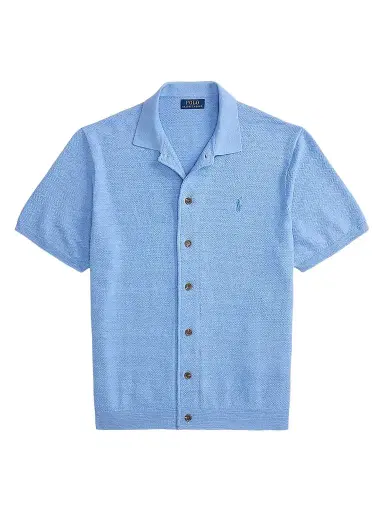 Polo Ralph Lauren Men's Herringbone Cotton-Linen Camp Shirt Sweater | Thumbnail 1
