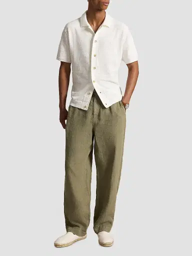 Polo Ralph Lauren Men's Herringbone Cotton-Linen Short-Sleeve Cardigan | Thumbnail 2 Polo Ralph Lauren Men's Herringbone Cotton-Linen Short-Sleeve Cardigan | Thumbnail 2
