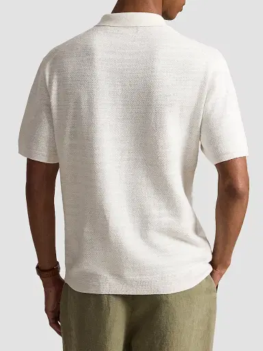 Polo Ralph Lauren Men's Herringbone Cotton-Linen Short-Sleeve Cardigan | Thumbnail 3 Polo Ralph Lauren Men's Herringbone Cotton-Linen Short-Sleeve Cardigan | Thumbnail 3