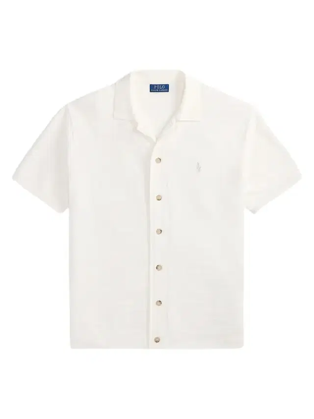 Men's Herringbone Cotton-Linen Short-Sleeve Cardigan - Deckwash White