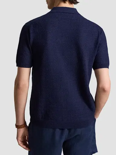 Polo Ralph Lauren Men's Herringbone Cotton-Linen Short-Sleeve Cardigan - Bright Navy - Size XXL | Thumbnail 3 Polo Ralph Lauren Men's Herringbone Cotton-Linen Short-Sleeve Cardigan - Bright Navy - Size XXL | Thumbnail 3