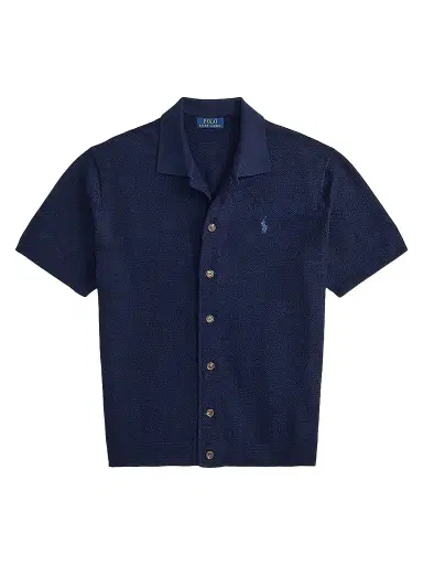 Polo Ralph Lauren Men's Herringbone Cotton-Linen Short-Sleeve Cardigan - Bright Navy - Size XXL | Thumbnail 1 Polo Ralph Lauren Men's Herringbone Cotton-Linen Short-Sleeve Cardigan - Bright Navy - Size XXL | Thumbnail 1
