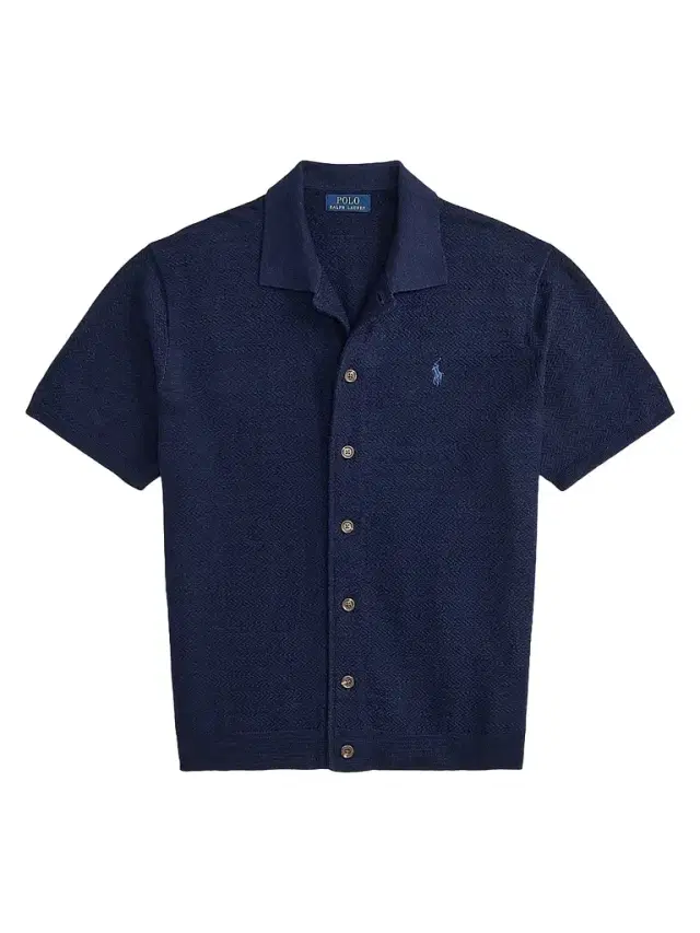 Polo Ralph Lauren Men's Herringbone Cotton-Linen Short-Sleeve Cardigan - Bright Navy