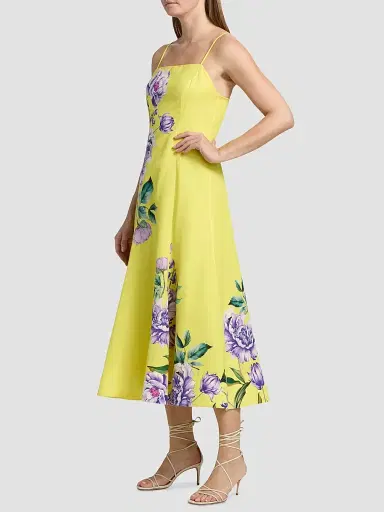 Hemant & Nandita Women's Floral Linen-Cotton A-Line Midi-Dress | Thumbnail 4 Hemant & Nandita Women's Floral Linen-Cotton A-Line Midi-Dress | Thumbnail 4