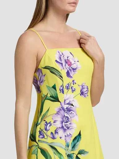 Hemant & Nandita Women's Floral Linen-Cotton A-Line Midi-Dress - Yellow - Size XS | Thumbnail 6