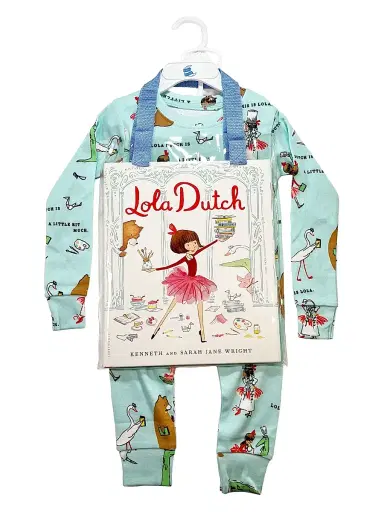 Books To Bed Little Girl's & Girl's Lola Dutch Printed Cotton Pajamas & Book Set | Thumbnail 1 Books To Bed Little Girl's & Girl's Lola Dutch Printed Cotton Pajamas & Book Set | Thumbnail 1