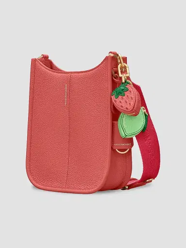 MAISON de SABRÉ Women's Mini Leather Saddle Bag - Coral Pink | Thumbnail 2