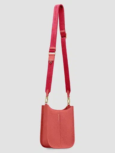 MAISON de SABRÉ Women's Mini Leather Saddle Bag - Coral Pink | Thumbnail 4