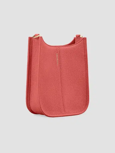 MAISON de SABRÉ Women's Mini Leather Saddle Bag - Coral Pink | Thumbnail 8