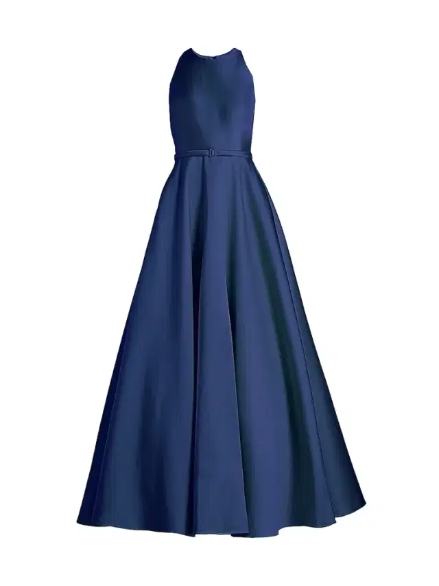Theia Women's Minta Halterneck Mikado Gown - Nautical Navy