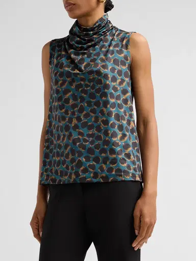 Altuzarra Women's Holt Leopard-Print Draped Top - Lagoon Spotted Leopard - Size 14 | Thumbnail 4 Altuzarra Women's Holt Leopard-Print Draped Top - Lagoon Spotted Leopard - Size 14 | Thumbnail 4