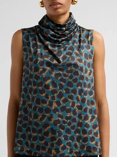 Altuzarra Women's Holt Leopard-Print Draped Top - Lagoon Spotted Leopard - Size 14 | Thumbnail 5 Altuzarra Women's Holt Leopard-Print Draped Top - Lagoon Spotted Leopard - Size 14 | Thumbnail 5