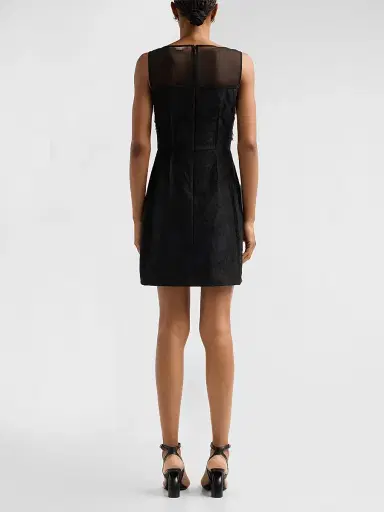 Jason Wu Collection Women's Textured Fray Jacquard Mini Dress - Black | Thumbnail 3