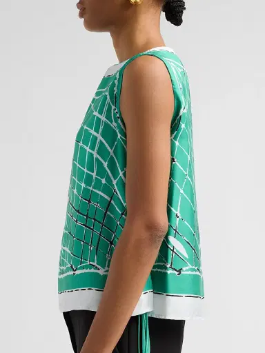 Altuzarra Women's Siggi Silk Fish Net Print Top - Turf Fishnet - Size 12 | Thumbnail 5